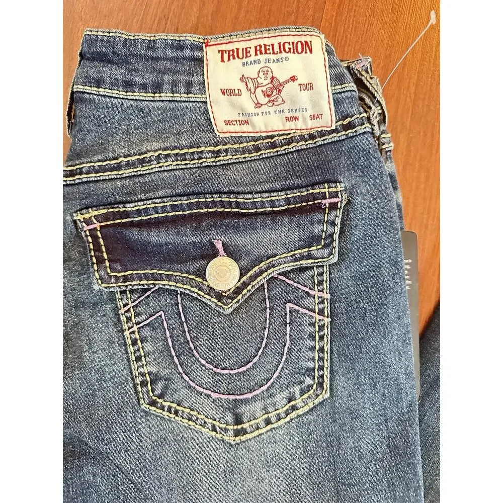 True Religion Joey Big T MR Blue Flap Flare Wash Size 28 ( 30 x30) New With Tag